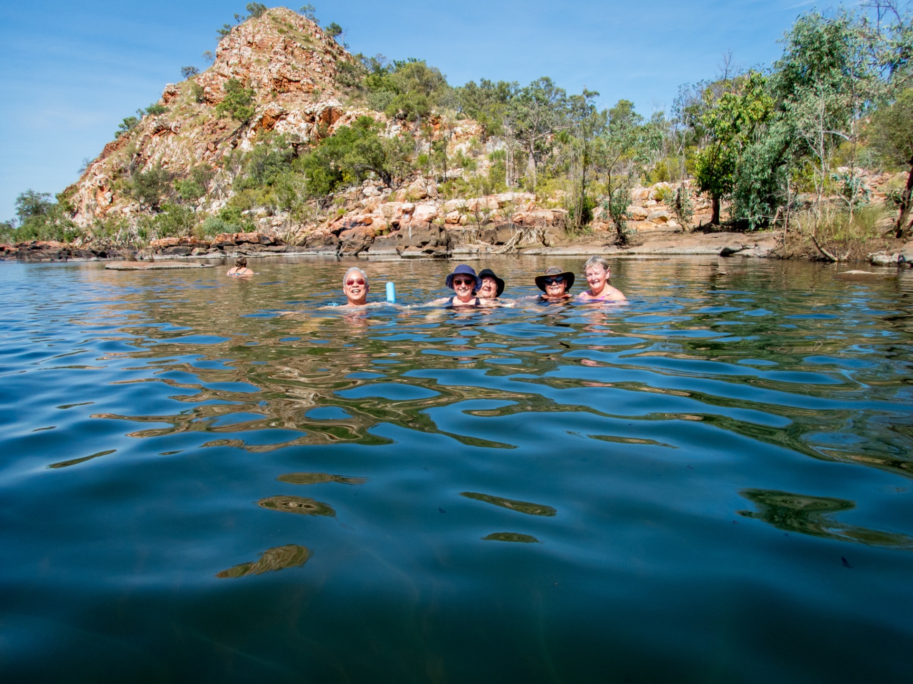 Guests swimming at Bell Gorge (Dalmanyi), Kimberley