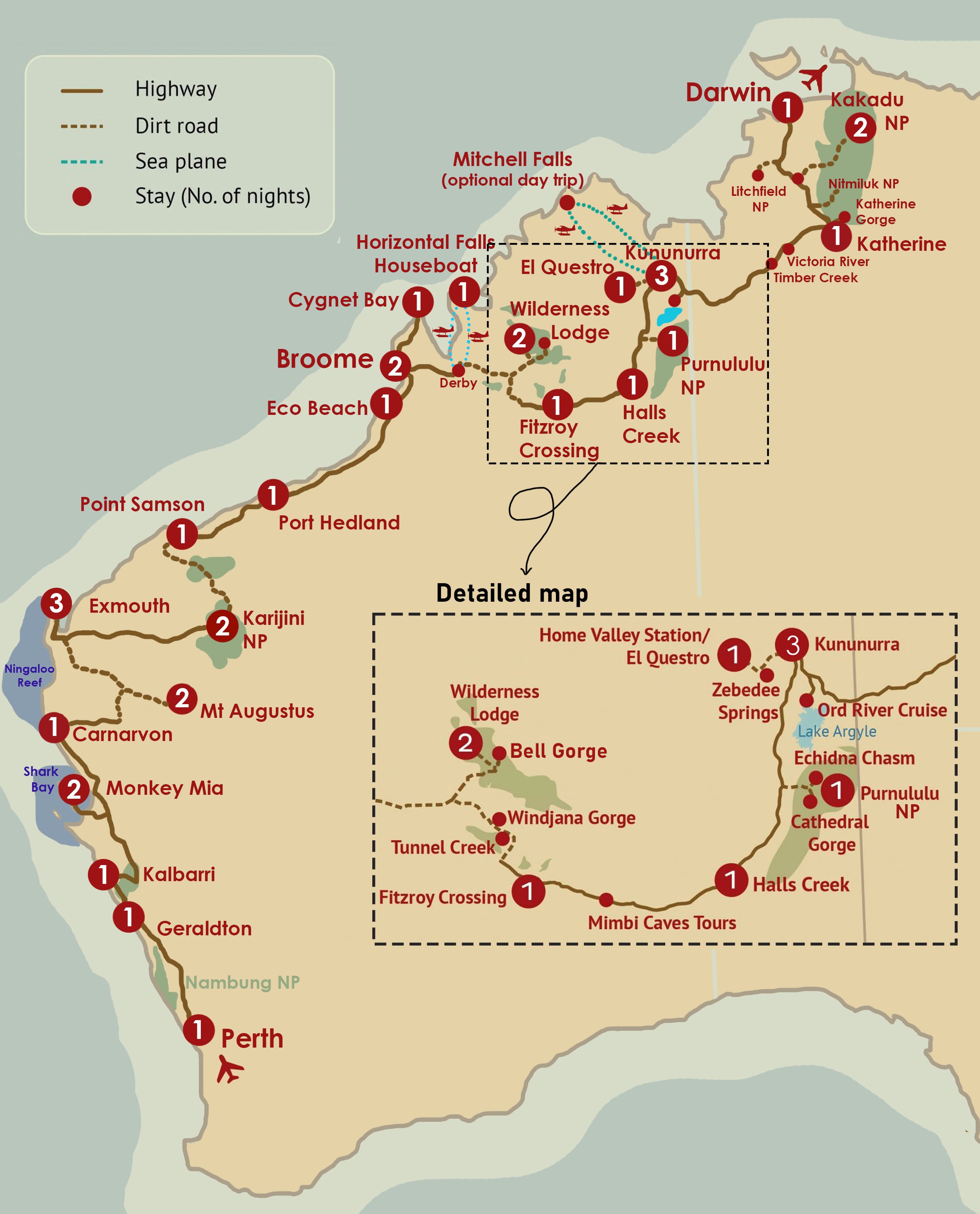 North West Odyssey Tour route map